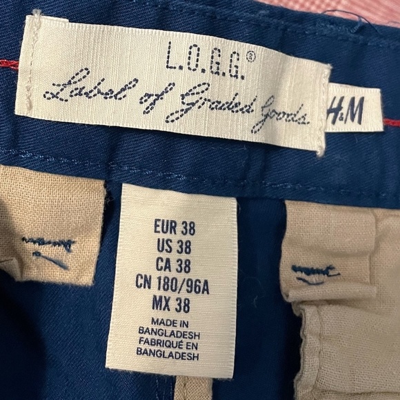 Men’s H&M Dark Blue Skinny Fit Cotton Chinos size 38 - Picture 7 of 10